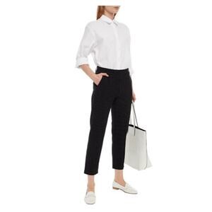 Velvet By Graham & Spencer Brittany Crop Pinstriped Stretch Twill Straight Leg
